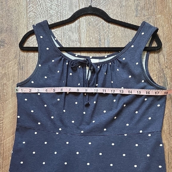 Style Studio Navy and White Polka Dot Midi Dress Women's Medium Made in The USA - Picture 7 of 9